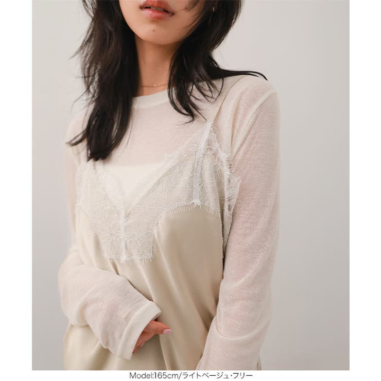 サテンレースキャミトップス［C7792］ レースキャミ サテン | KOBE LETTUCE | 詳細画像6 