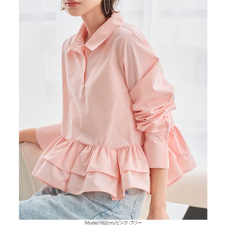 フリルデザイン長袖ブラウス［C7793］ | KOBE LETTUCE | 詳細画像2 