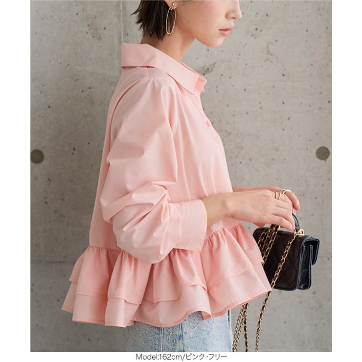 フリルデザイン長袖ブラウス［C7793］ | KOBE LETTUCE | 詳細画像3 