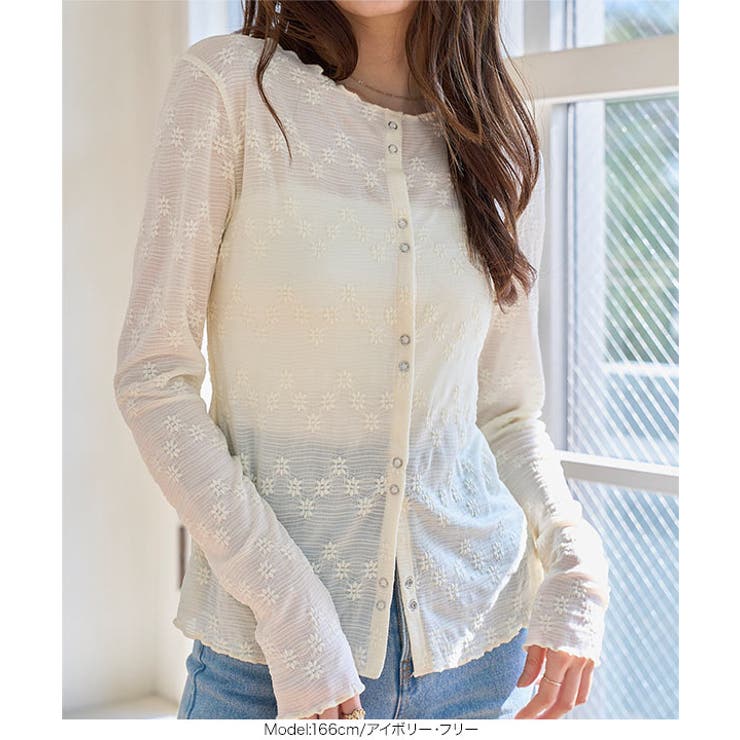 花柄シアーカーディガン［C7798］ カーディガン レディース | KOBE LETTUCE | 詳細画像2 