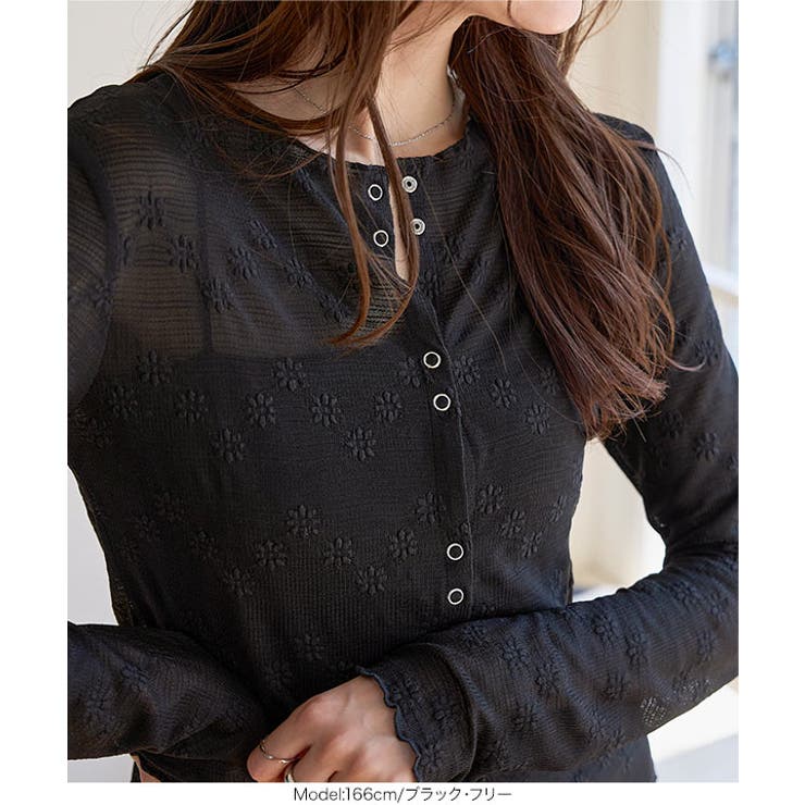 花柄シアーカーディガン［C7798］ カーディガン レディース | KOBE LETTUCE | 詳細画像5 