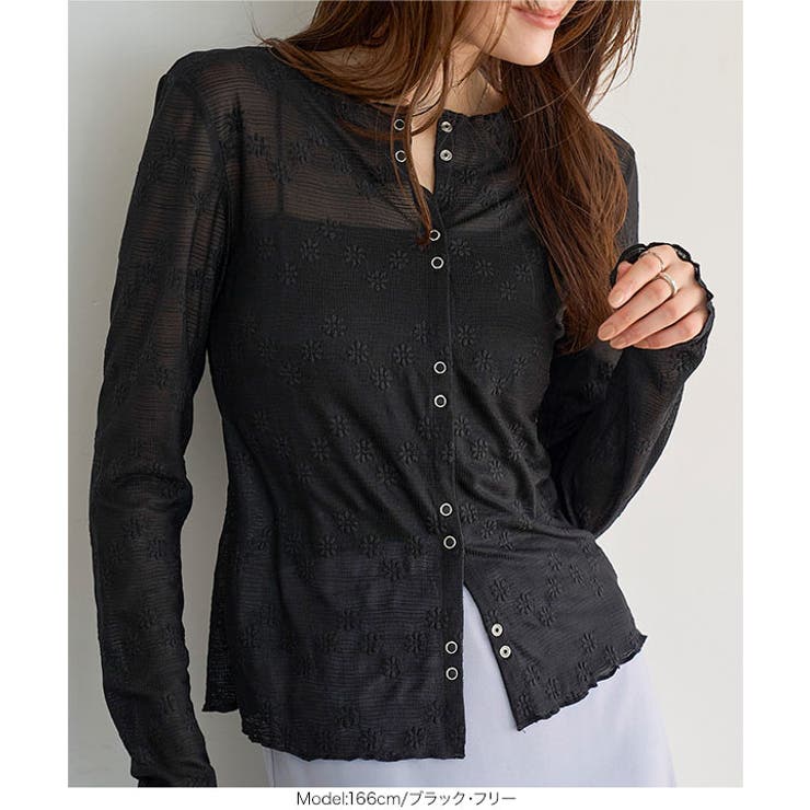 花柄シアーカーディガン［C7798］ カーディガン レディース | KOBE LETTUCE | 詳細画像6 