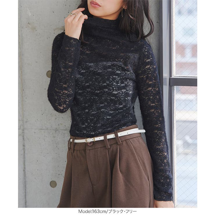 起毛シアーレース長袖トップス［C7816］ シアー レース | KOBE LETTUCE | 詳細画像8 