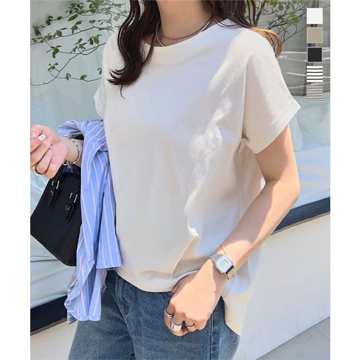 ボートネック半袖コットンTシャツ［C7819］ | KOBE LETTUCE | 詳細画像1 