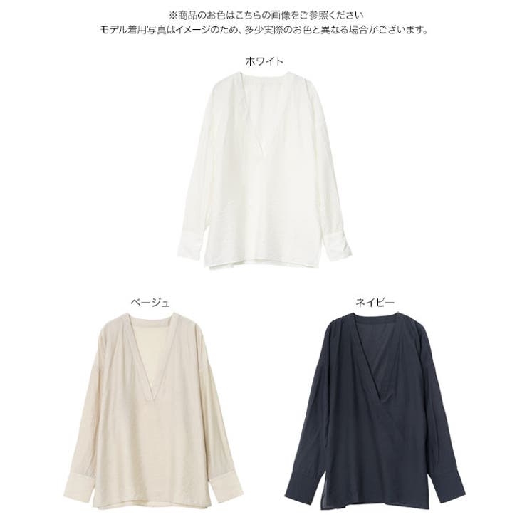 深Vネックチュニックブラウス［C7868］ 深Vネック チュニック | KOBE LETTUCE | 詳細画像10 