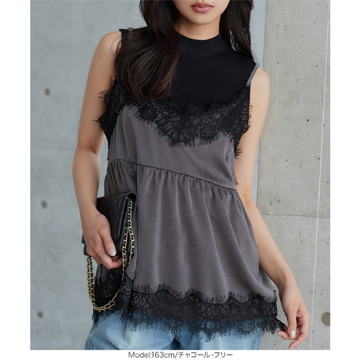 サテンレースキャミトップス［C7897］ サテンレース キャミトップス | KOBE LETTUCE | 詳細画像3 