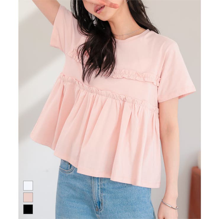 ペプラムTシャツ［C7908］ ペプラム 半袖 | KOBE LETTUCE | 詳細画像1 