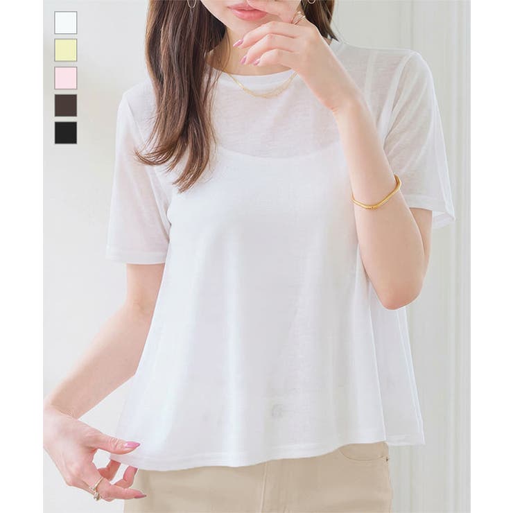 シアードレープ半袖Tシャツ［C7942］ シアードレープ 半袖 | KOBE LETTUCE | 詳細画像1 