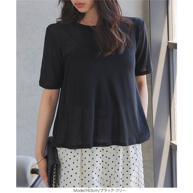 シアードレープ半袖Tシャツ［C7942］ シアードレープ 半袖 | KOBE LETTUCE | 詳細画像12 