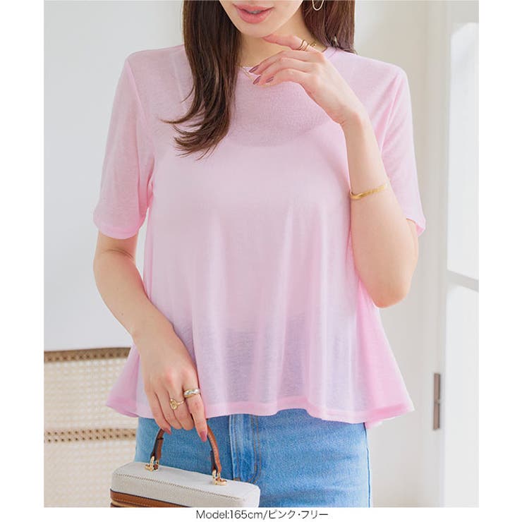 シアードレープ半袖Tシャツ［C7942］ シアードレープ 半袖 | KOBE LETTUCE | 詳細画像7 