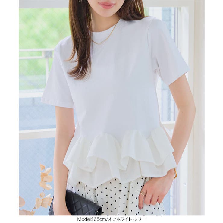 裾フリルペプラムTシャツ［C7959］ 裾フリル ペプラム | KOBE LETTUCE | 詳細画像2 