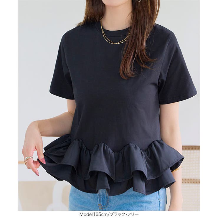 裾フリルペプラムTシャツ［C7959］ 裾フリル ペプラム | KOBE LETTUCE | 詳細画像5 