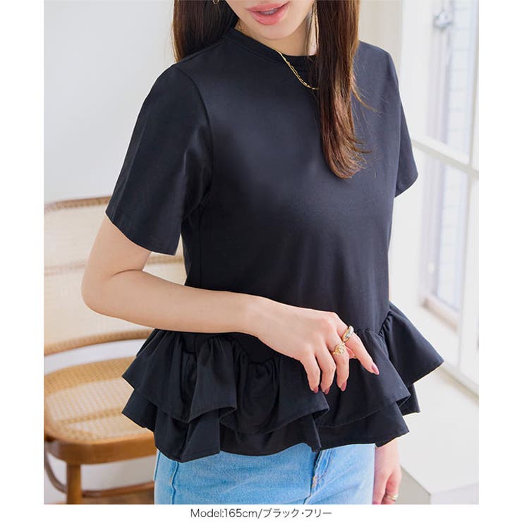 裾フリルペプラムTシャツ［C7959］ 裾フリル ペプラム | KOBE LETTUCE | 詳細画像7 
