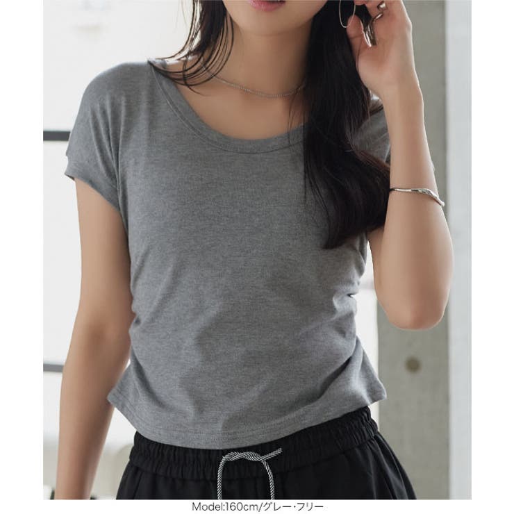 ウエストギャザークロップドTシャツ［C7970］ ウエストギャザー クロップド | KOBE LETTUCE | 詳細画像2 