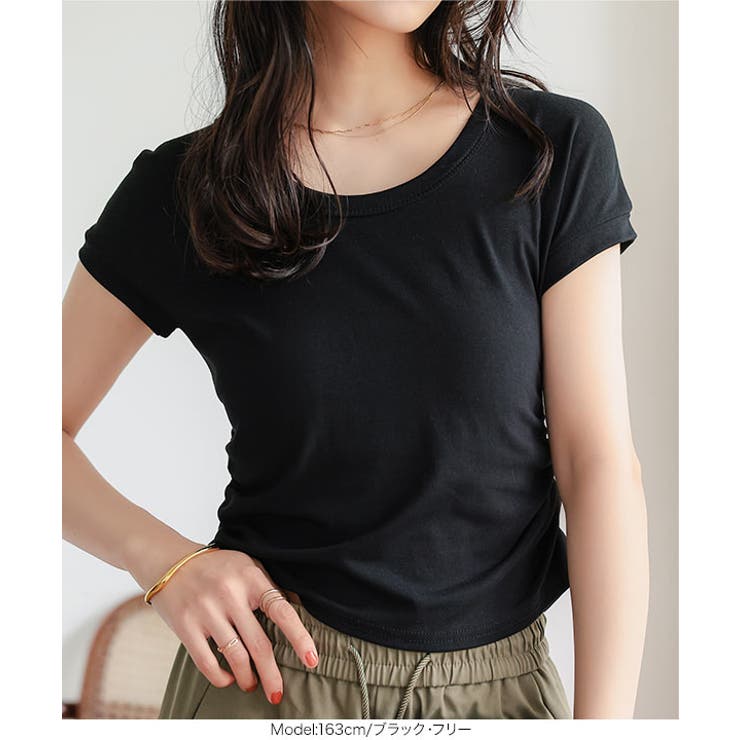 ウエストギャザークロップドTシャツ［C7970］ ウエストギャザー クロップド | KOBE LETTUCE | 詳細画像9 