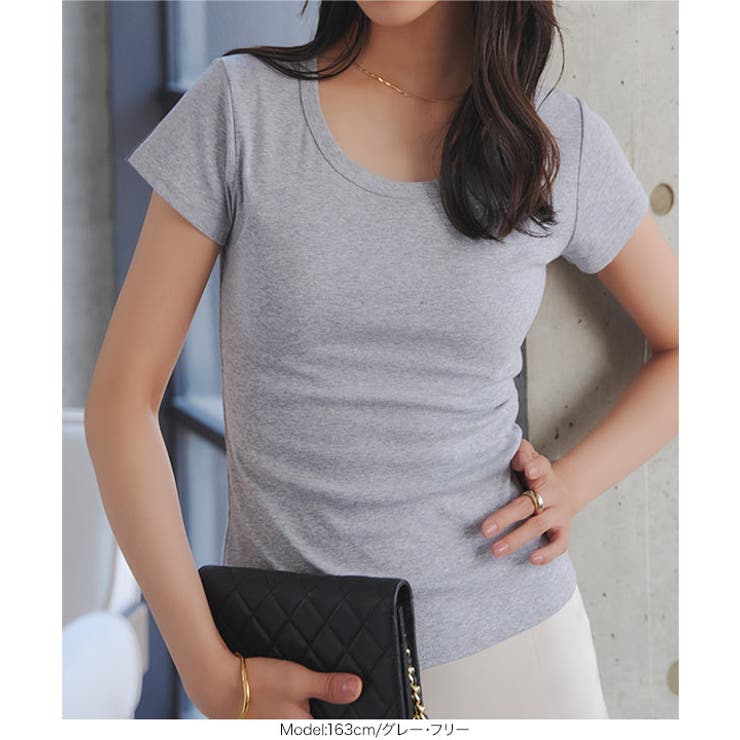 UネックフィットTシャツ［C7977］ Uネック 半袖 | KOBE LETTUCE | 詳細画像7 