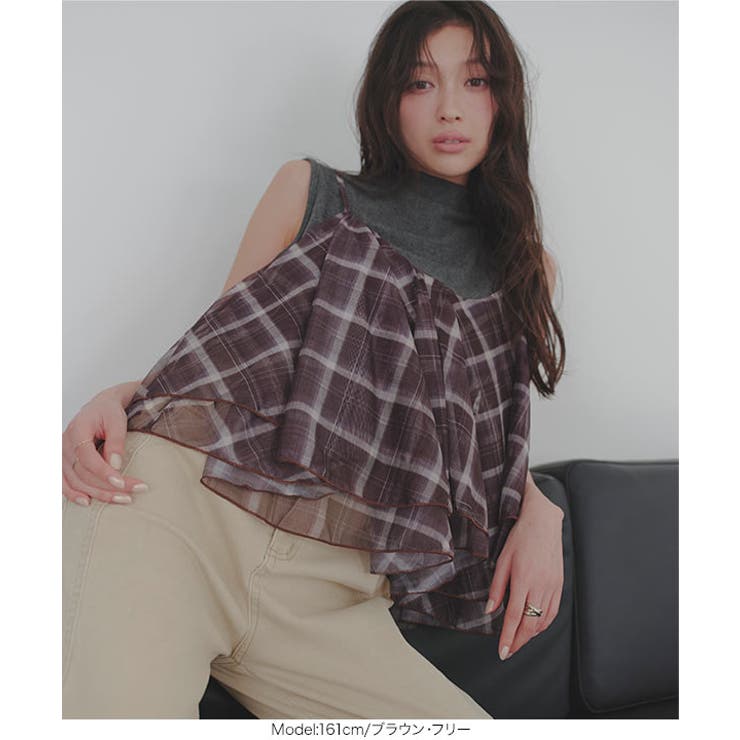 チェック柄シアービスチェ［C7997］ チェック柄シアービスチェ ビスチェ | KOBE LETTUCE | 詳細画像6 