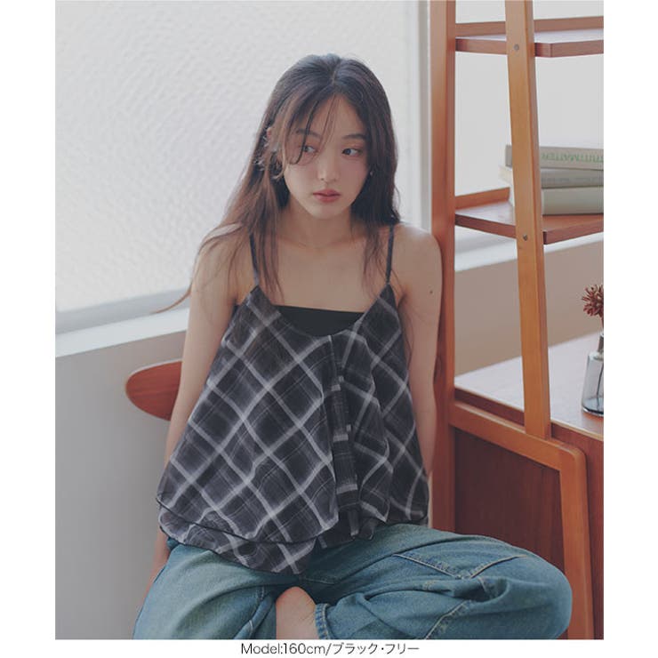 チェック柄シアービスチェ［C7997］ チェック柄シアービスチェ ビスチェ | KOBE LETTUCE | 詳細画像9 