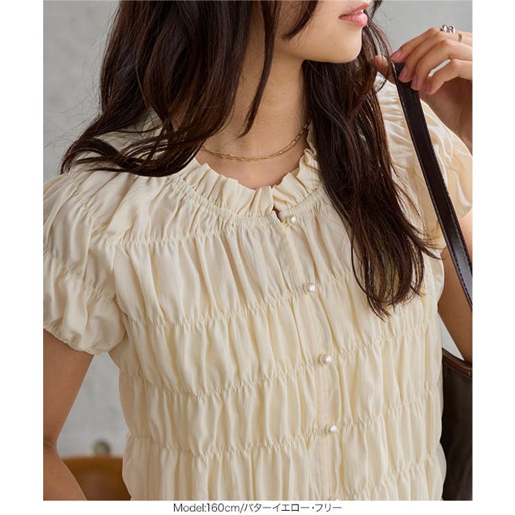 前後2wayシャーリングトップス［C8077］ トップス 半袖 | KOBE LETTUCE | 詳細画像5 