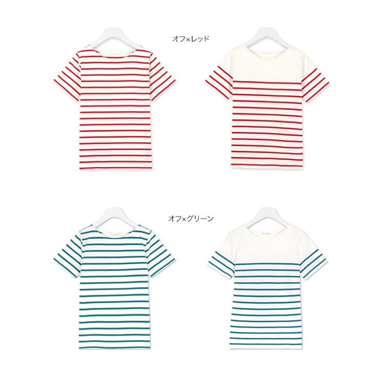 選べる3タイプ♪無地/ボーダー半袖シンプルカットソー［C210E］ | KOBE LETTUCE | 詳細画像19 