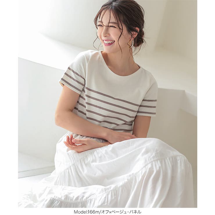 選べる3タイプ♪無地/ボーダー半袖シンプルカットソー［C210E］ | KOBE LETTUCE | 詳細画像8 