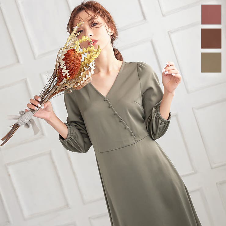 カシュクールバックゴムサテンワンピース レディース ロング 品番 Ko Kobe Lettuce コウベレタス のレディースファッション通販 Shoplist ショップリスト