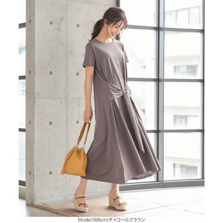 ウエストリボンカットソーワンピース [E2738] レディース | KOBE LETTUCE | 詳細画像8 