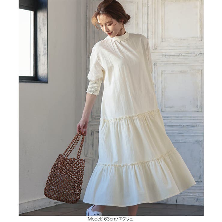 バックオープンティアードワンピース [E2799] レディース | KOBE LETTUCE | 詳細画像9 