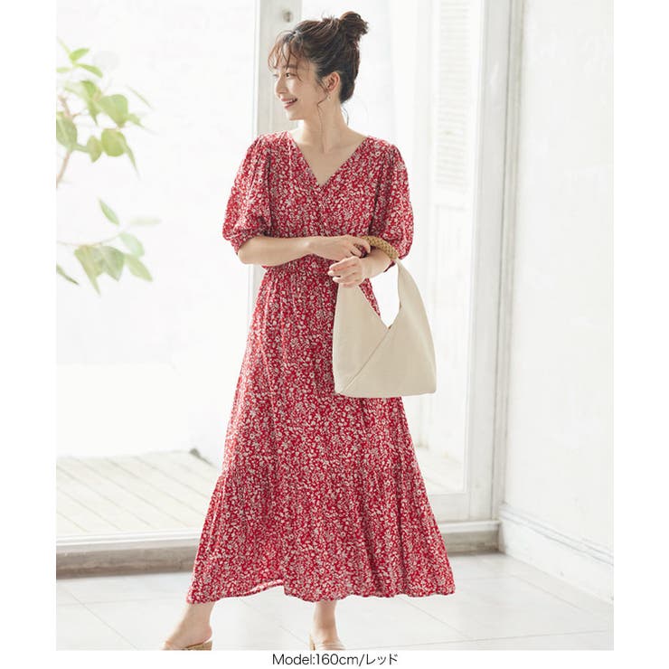 美品♡ケイミー 琉球紅型 なでしこ カシュクール ワンピース 花柄 S 小花柄カシュクールワンピース [E2850] レディース[品番：KO000011034