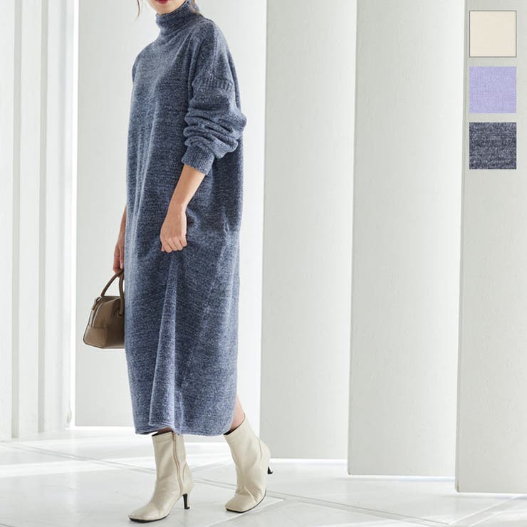 ボトルネックメランジニットワンピース レディース ロング丈 品番 Ko Kobe Lettuce コウベレタス のレディースファッション通販 毎日送料無料 Shoplist ショップリスト