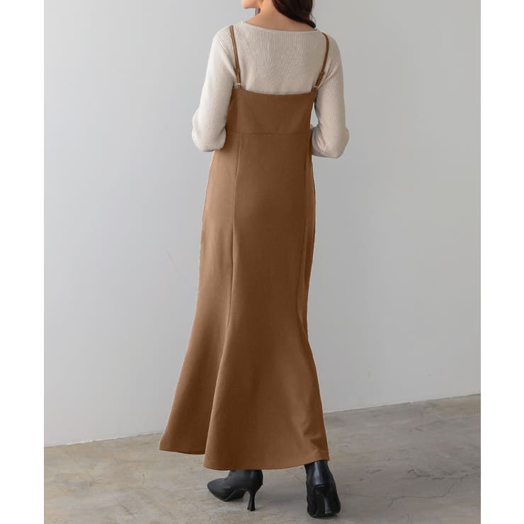 モカ | 選べる2タイプ カットジョーゼットストレートキャミワンピース［E3143］ | KOBE LETTUCE