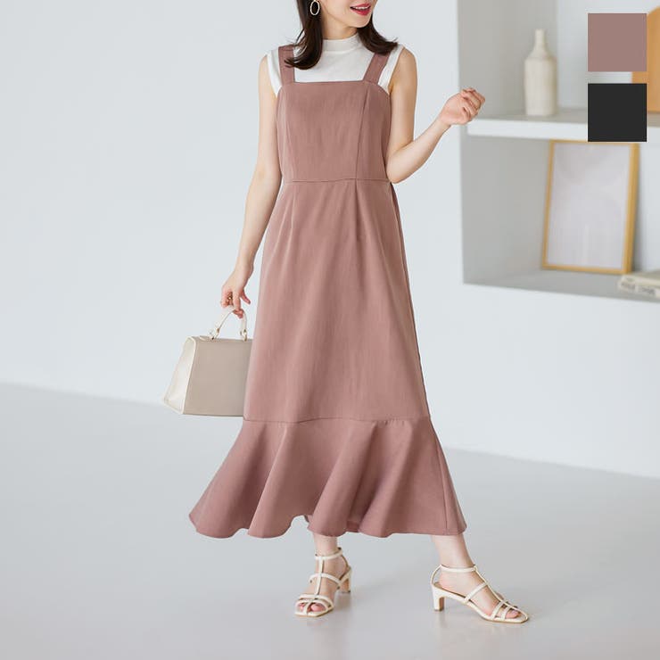 バックゴム入りマーメイドワンピース 秋 秋服 | KOBE LETTUCE | 詳細画像1 