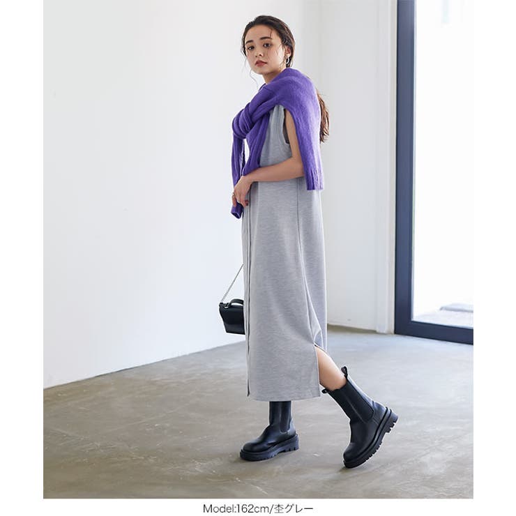 前後2wayスウェットジレワンピース［E3145］ 秋 秋服 | KOBE LETTUCE | 詳細画像7 