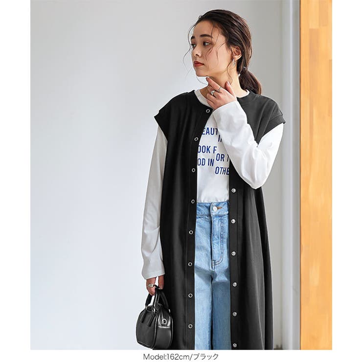 前後2wayスウェットジレワンピース［E3145］ 秋 秋服 | KOBE LETTUCE | 詳細画像11 