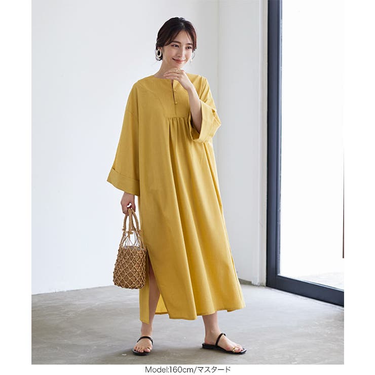 キーネックリゾートワンピース［E3149］ 秋 秋服 | KOBE LETTUCE | 詳細画像5 