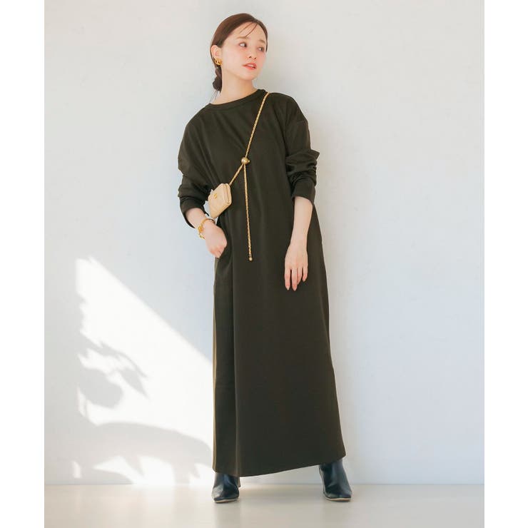 ディープグリーン | [ 田中亜希子さんコラボ ]選べる2タイプ ジャージーワンピース［E3295］ | KOBE LETTUCE