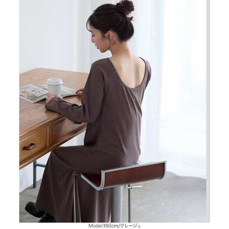 前後2way袖フレアロングワンピース［E3219］ | KOBE LETTUCE | 詳細画像7 