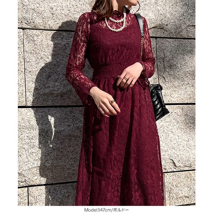 ［ プチレタス ］インナーつき総レースオケージョンフレアワンピース［E3221］ | KOBE LETTUCE | 詳細画像17 