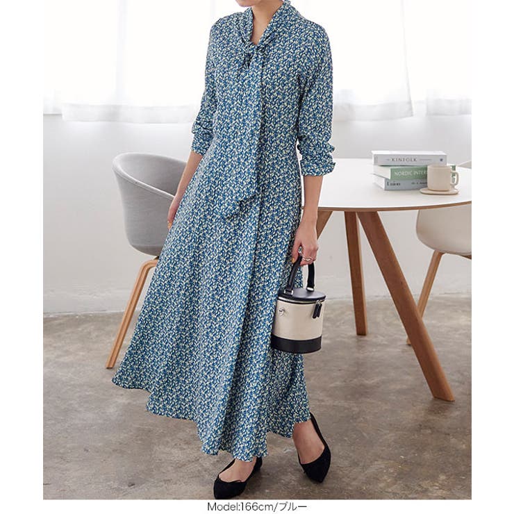 小花柄ボウタイワンピース［E3231］ | KOBE LETTUCE | 詳細画像9 