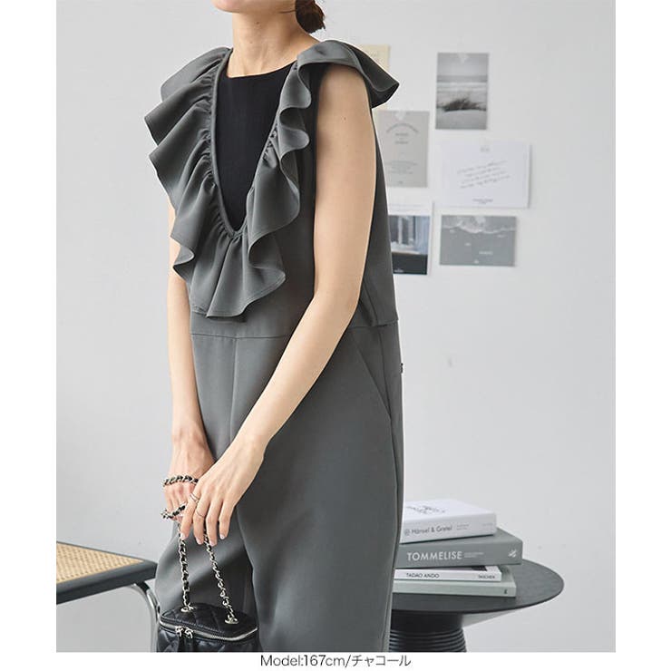 【新品タグ付き】PICCIN☆ドットフリルサロペット kaene ドットフリルオールインワン （ドットフリルサロペット