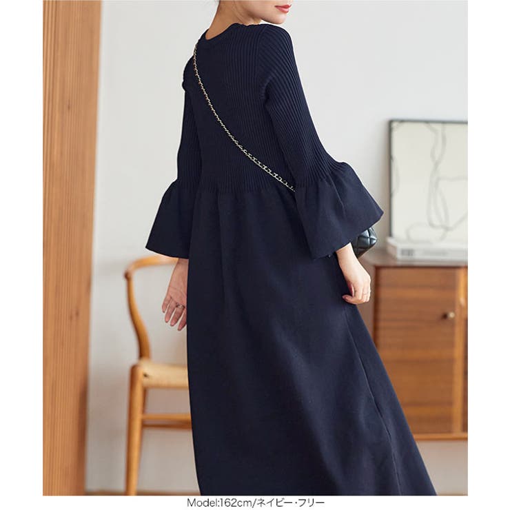 フレアスリーブニットワンピース［E3341］ | KOBE LETTUCE | 詳細画像11 