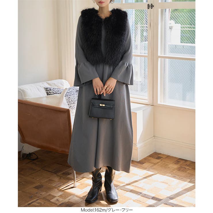 フレアスリーブニットワンピース［E3341］ | KOBE LETTUCE | 詳細画像6 