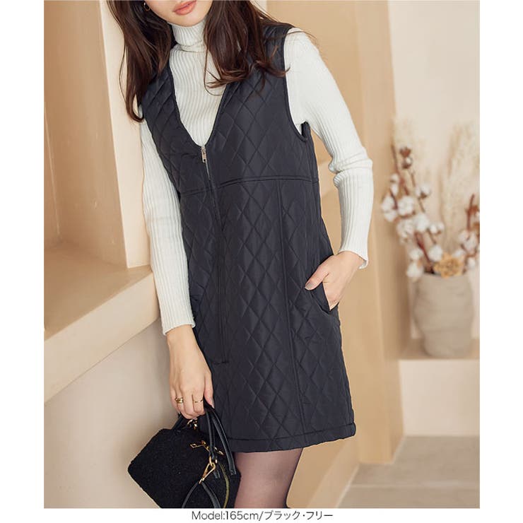 中綿キルティングジャンスカミニワンピース［E3346］ | KOBE LETTUCE | 詳細画像3 