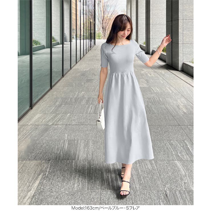  選べるタイプとサイズスクエアボートネックニットワンピース | KOBE LETTUCE | 詳細画像18 