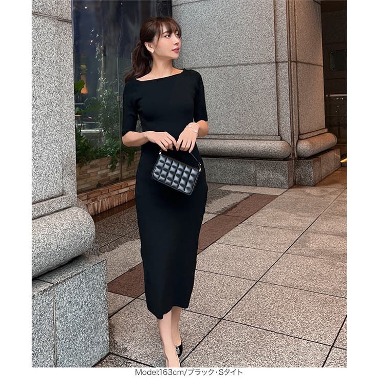  選べるタイプとサイズスクエアボートネックニットワンピース | KOBE LETTUCE | 詳細画像24 