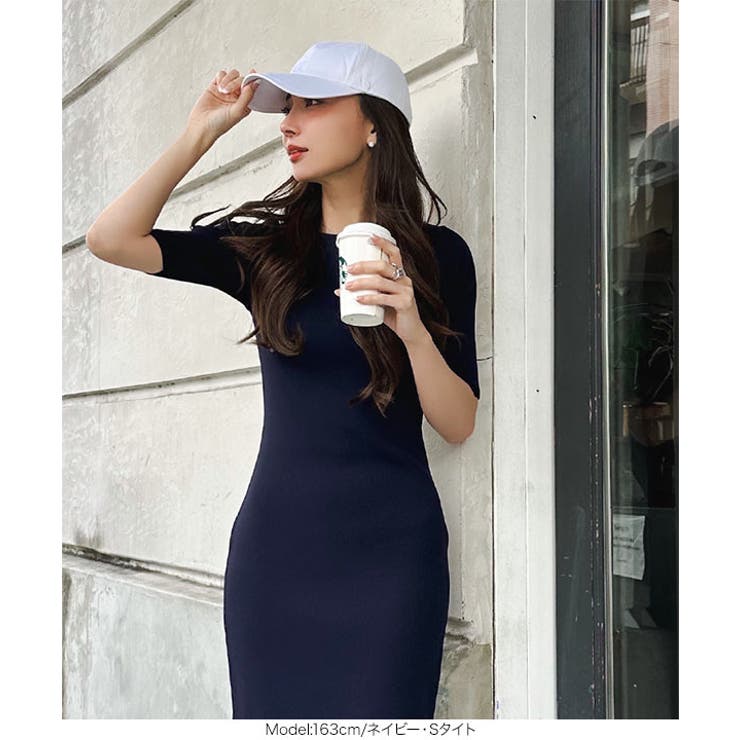  選べるタイプとサイズスクエアボートネックニットワンピース | KOBE LETTUCE | 詳細画像14 