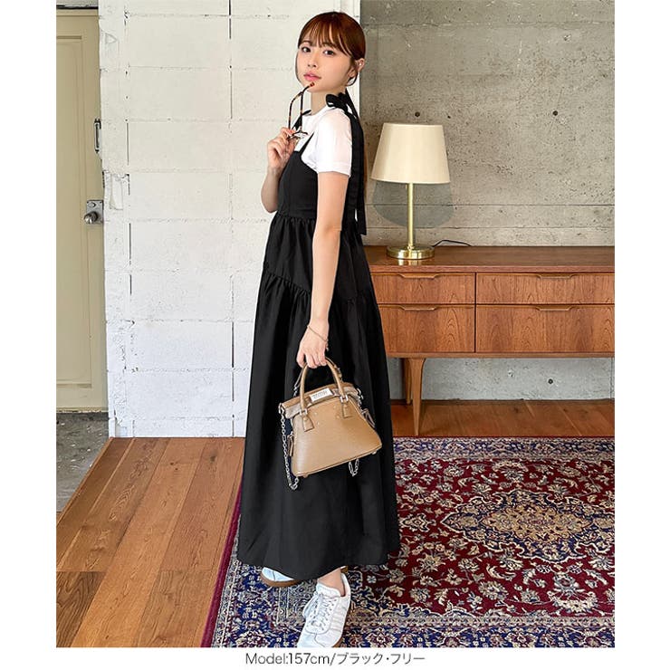 [ わかなさんコラボ ] ショルダーリボンキャミワンピース［E3354］ | KOBE LETTUCE | 詳細画像17 