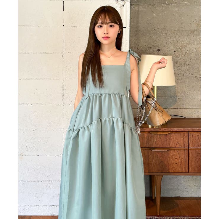 アニュアンス anuans ショルダーリボンワンピース【返品不可商品