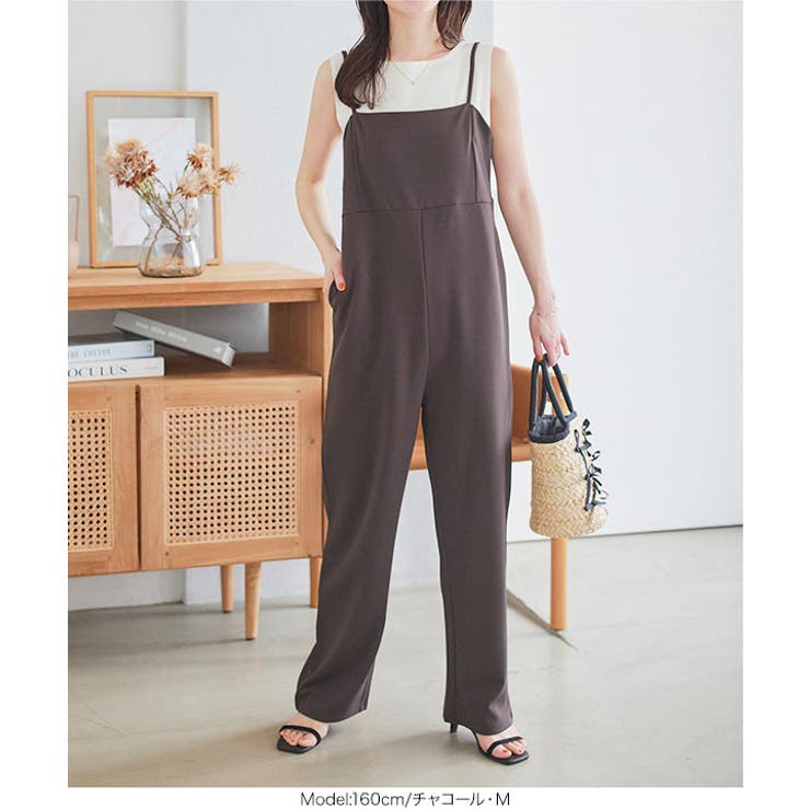 最終値下げ❣️キャミサロペット　グレー38 細見えストレッチキャミサロペット[品番：KO000014395]｜KOBE LETTUCE