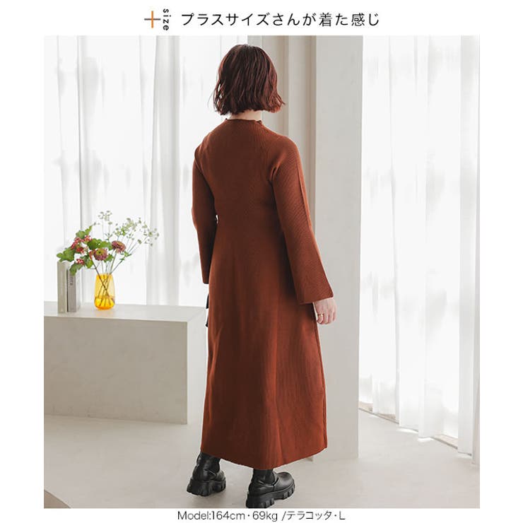 リネンライクウエストギャザーワンピース [E2826] - レディース